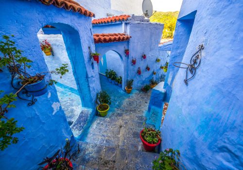 Beautiful blue medina of Chefchaouen city in Morocco, Africa.